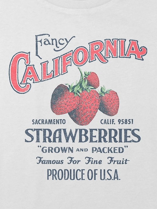 t-shirt court à motif fraises de californie pour enfants