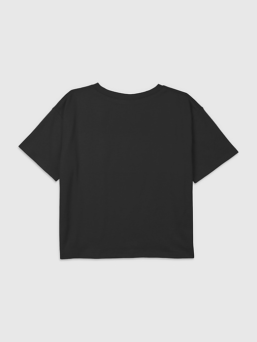 t-shirt court carré graphique université des mathématiques pour fille