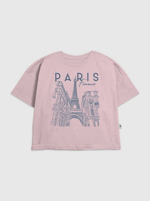 t-shirt graphique enfant paris en traits fins