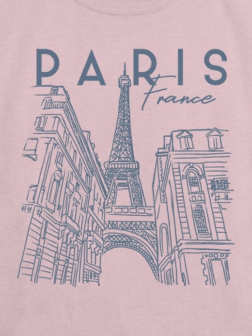 t-shirt graphique enfant paris en traits fins
