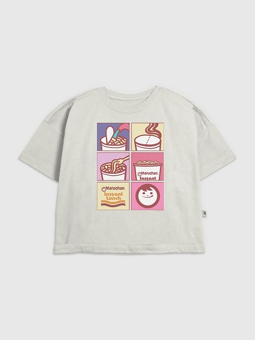 t-shirt enfant maruchan à motif de nouilles en grille
