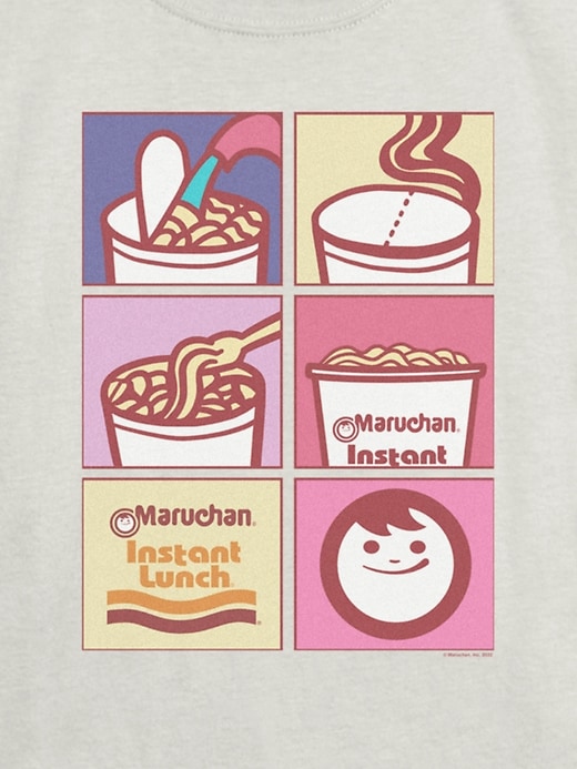 t-shirt enfant maruchan à motif de nouilles en grille