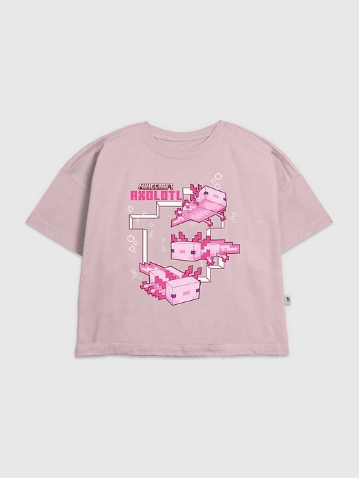 t-shirt graphique minecraft pour enfants avec axolotl