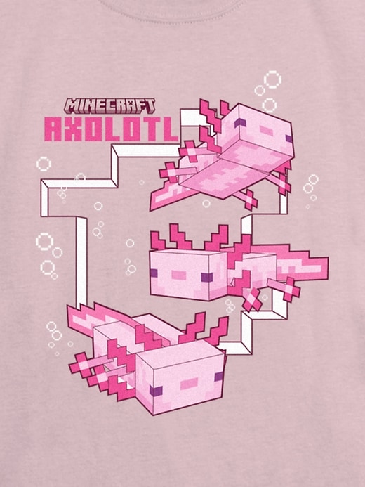 t-shirt graphique minecraft pour enfants avec axolotl