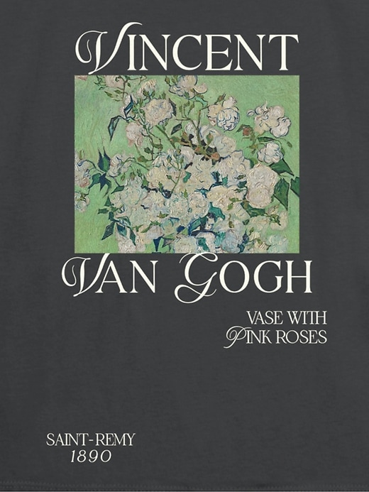 t-shirt graphique van gogh roses roses pour enfants