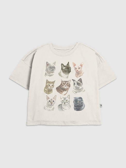 t-shirt graphique pour enfants avec des têtes de chats