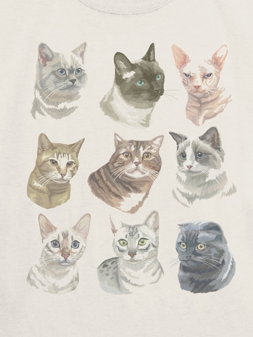 t-shirt graphique pour enfants avec des têtes de chats