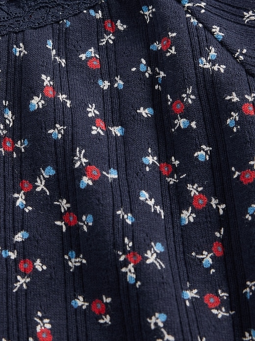 t-shirt enfant à bordure en dentelle ajourée