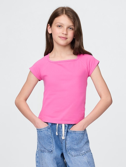 t-shirt enfant à col carré