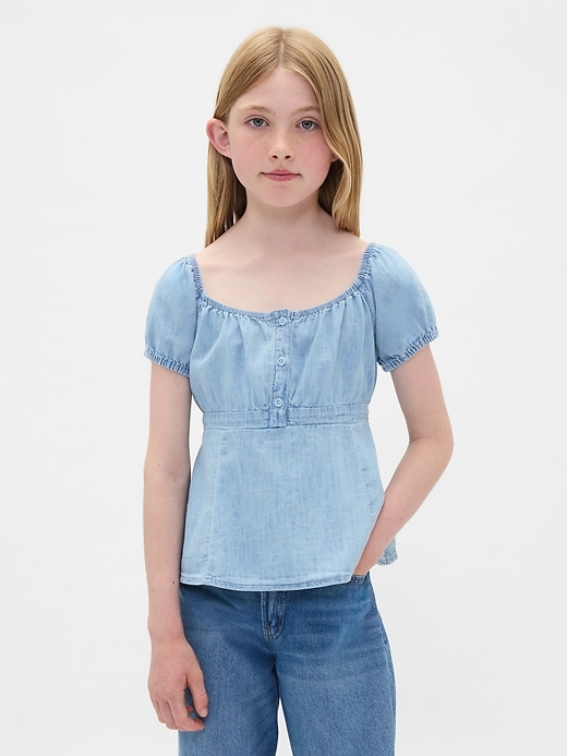 haut babydoll en jean pour enfant