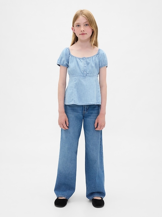 haut babydoll en jean pour enfant