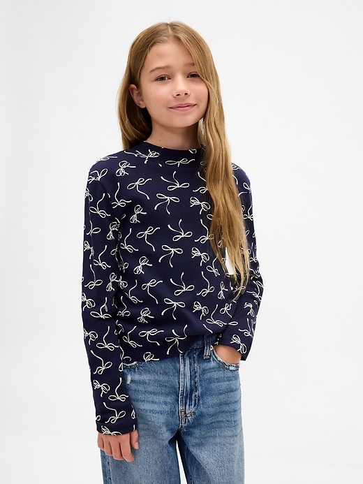 t-shirt à col montant côtelé pour enfants