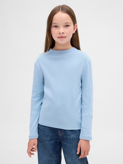 t-shirt à col montant côtelé pour enfants