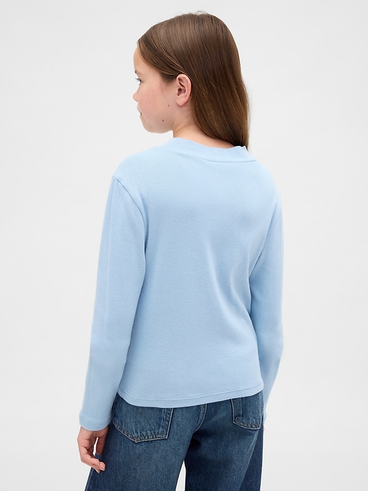 t-shirt à col montant côtelé pour enfants