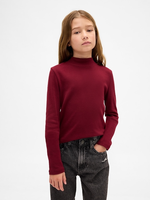 t-shirt à col montant côtelé pour enfants