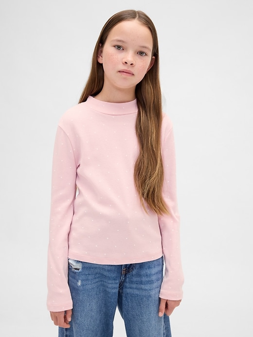 t-shirt à col montant côtelé pour enfants