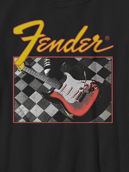 t-shirt enfant fender à carreaux en forme de guitare