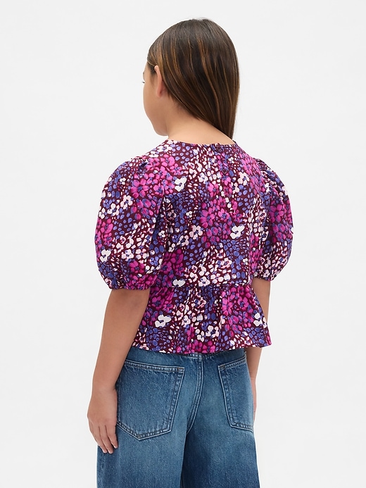 haut péplum à manches bouffantes pour enfants