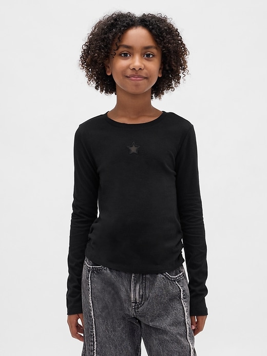 t-shirt froncé sur le côté pour enfants