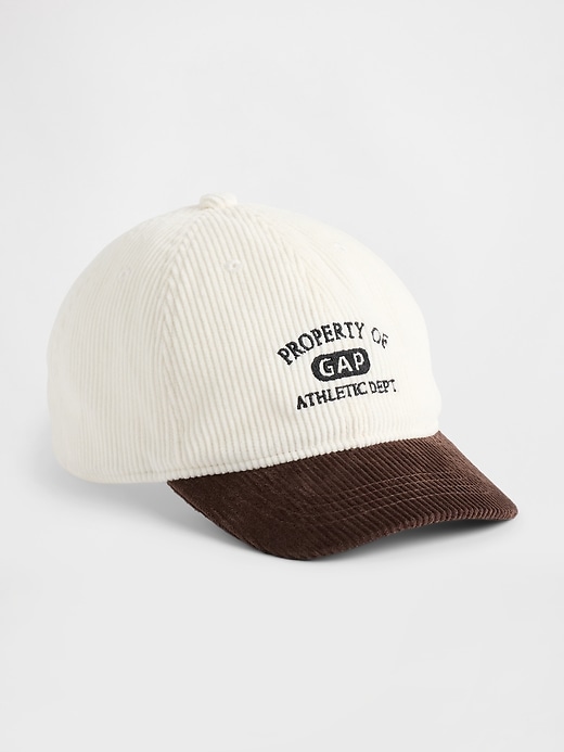 casquette de baseball enfant en velours côtelé avec logo