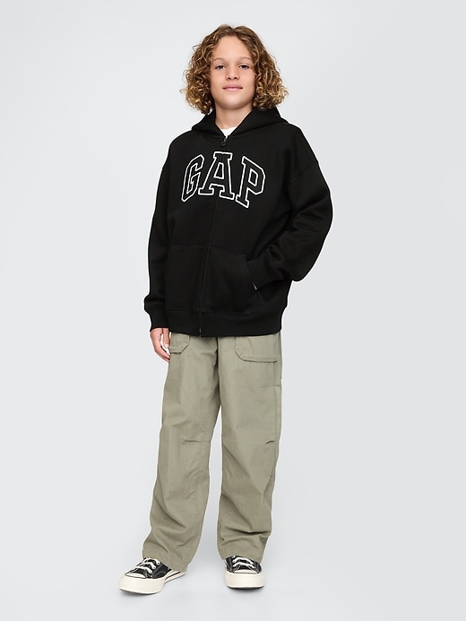 sweat à capuche zippé vintage pour enfants avec logo doux