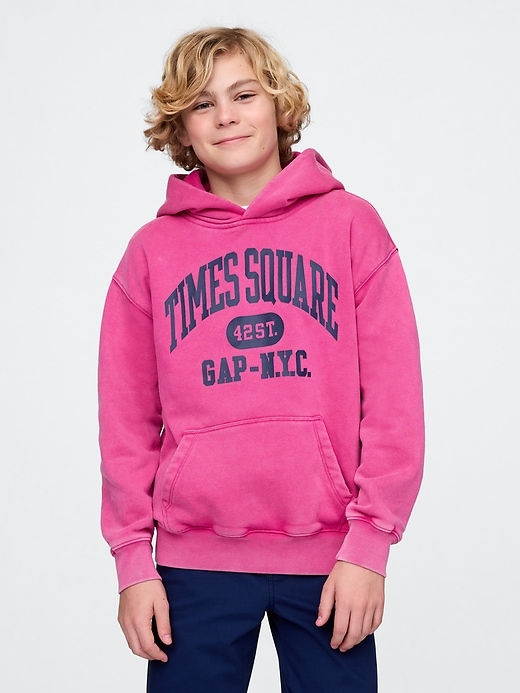 sweat à capuche vintage doux pour enfants nyc times square