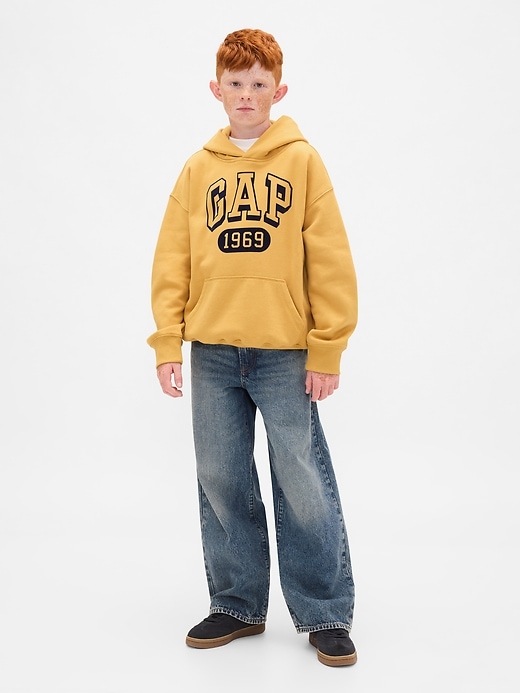 sweat à capuche vintage pour enfants avec logo soft