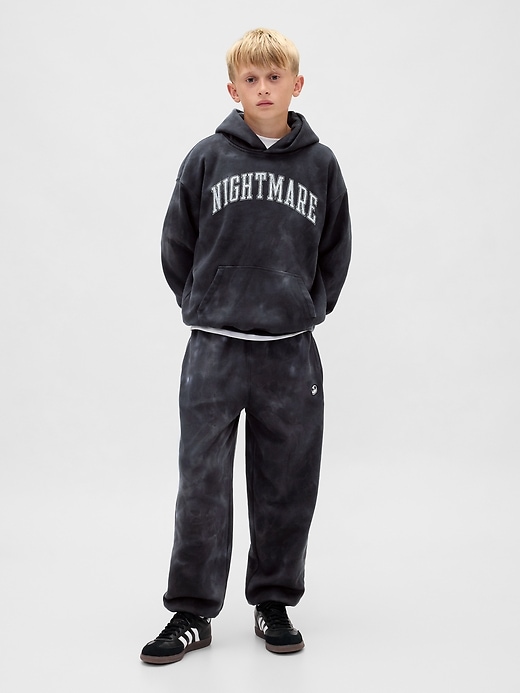 pantalon de jogging ample gap × disney lÉtrange noël de monsieur jack de tim burton pour enfants style vintage motif tête de mort.