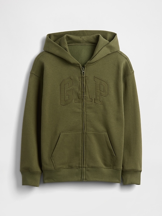 sweat à capuche zippé pour enfants vintagesoft avec logo