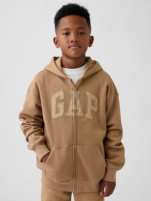 sweat à capuche zippé pour enfants vintagesoft avec logo