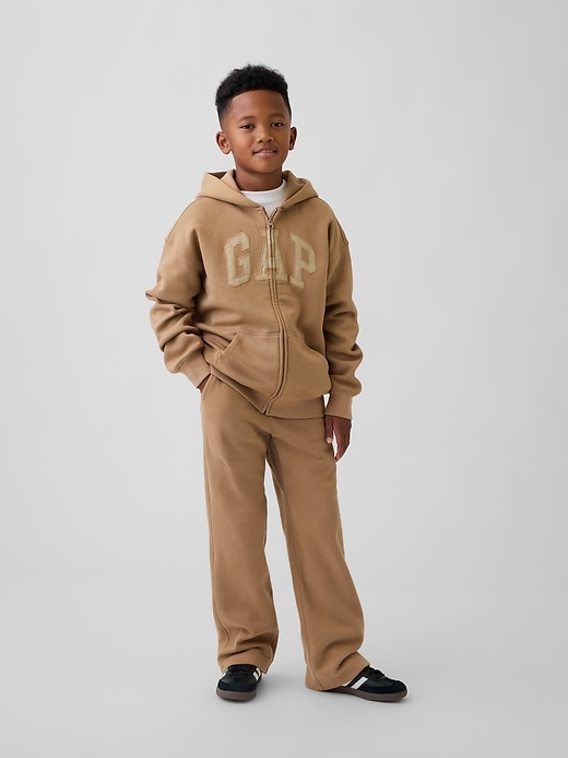 sweat à capuche zippé pour enfants vintagesoft avec logo