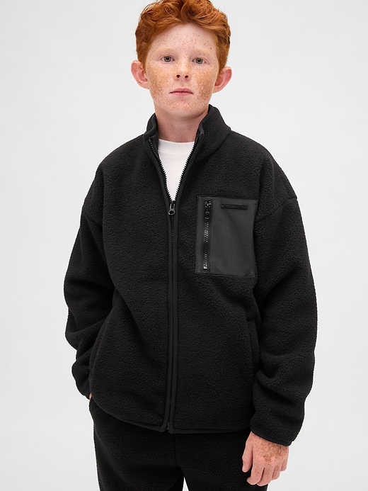 veste sherpa décontractée pour enfants