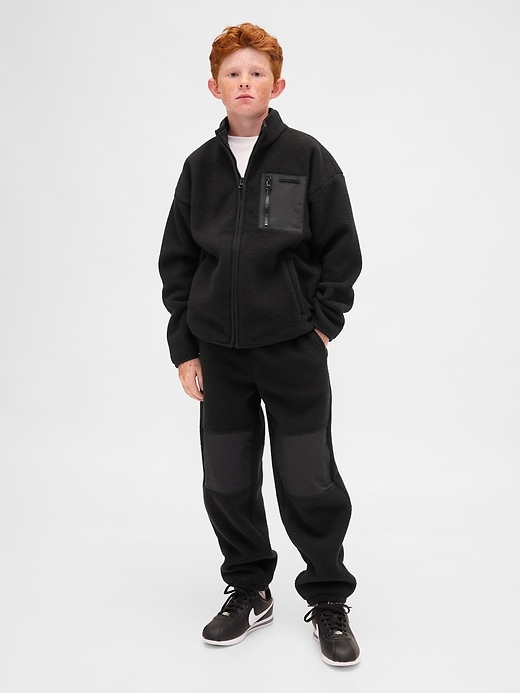 veste sherpa décontractée pour enfants