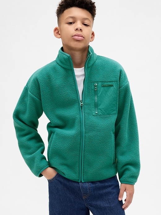 veste sherpa décontractée pour enfants