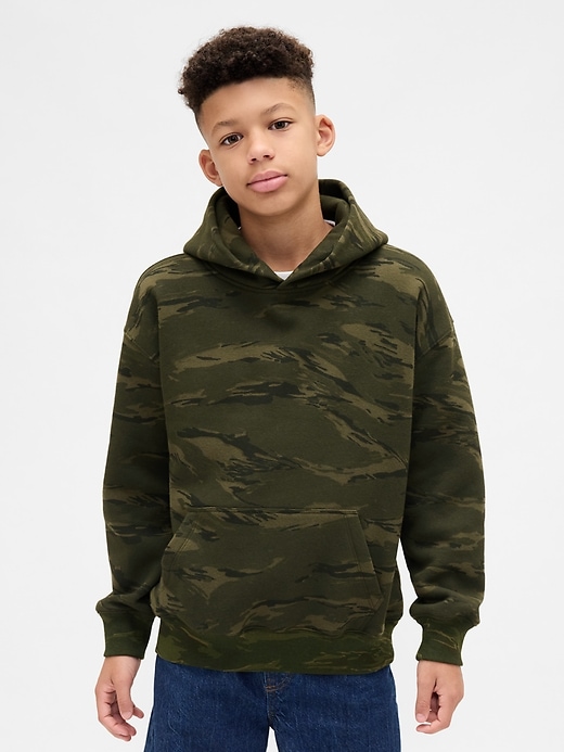 sweat à capuche camouflage décontracté pour enfants