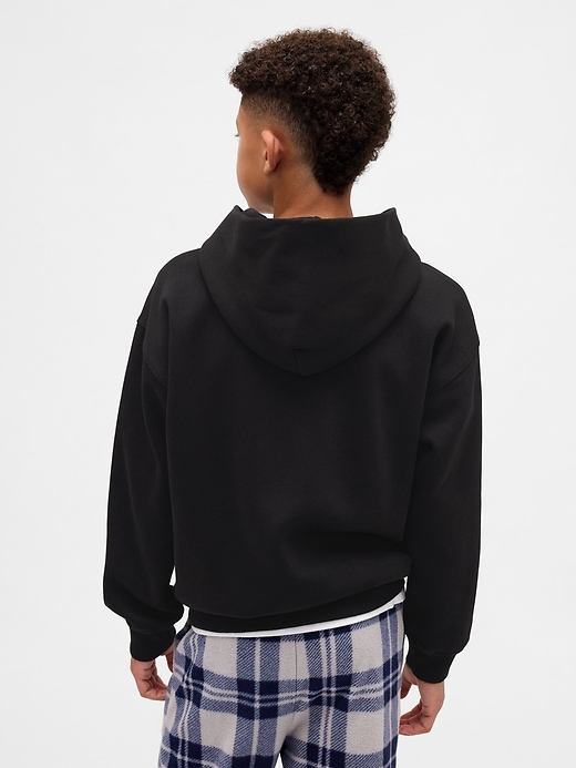 sweat à capuche à carreaux décontracté et doux pour enfants style vintage avec logo
