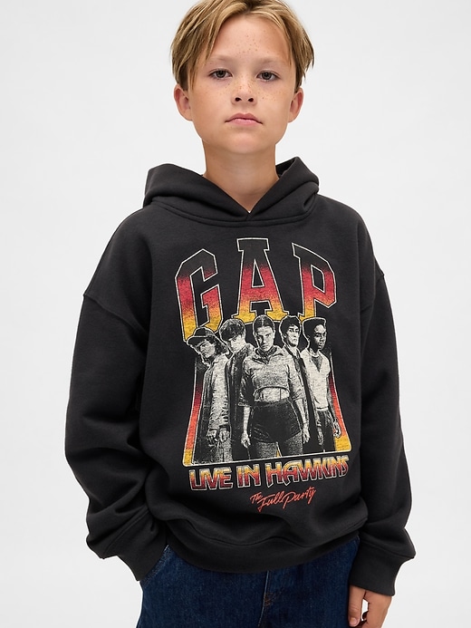 sweat à capuche graphique vintage stranger things pour enfants
