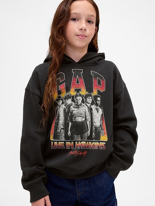 sweat à capuche graphique vintage stranger things pour enfants