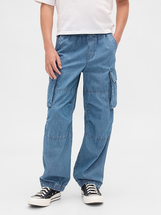 pantalon de jogging cargo ample en denim pour enfants