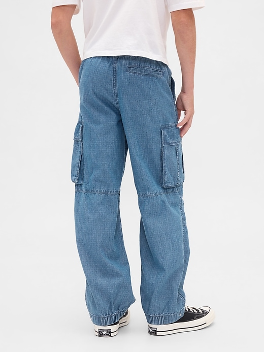 pantalon de jogging cargo ample en denim pour enfants
