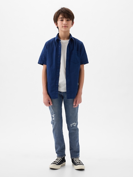 jeans slim pour enfants à déchirer et réparer