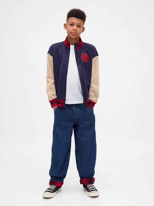 jean ample de charpentier doublé de flanelle pour enfants stranger things