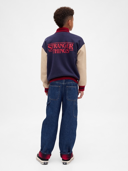 jean ample de charpentier doublé de flanelle pour enfants stranger things
