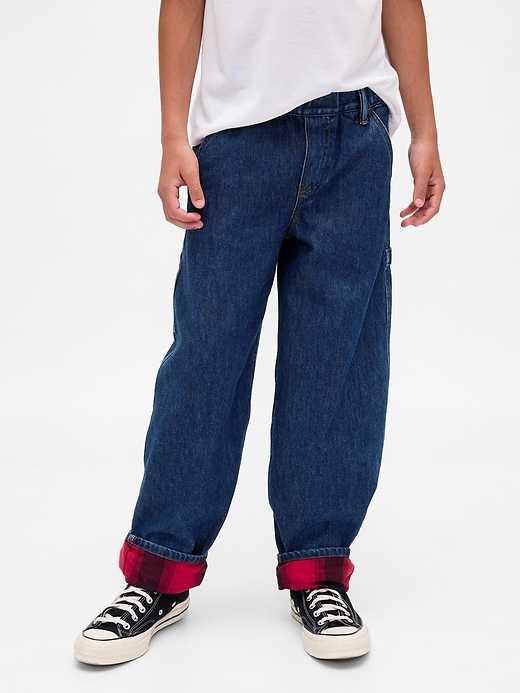 jean ample de charpentier doublé de flanelle pour enfants stranger things