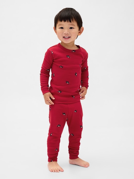 ensemble pyjama de noël en coton bio brossé pour enfants et bébés