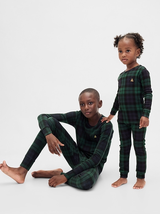 ensemble pyjama de noël en coton bio brossé pour enfants et bébés