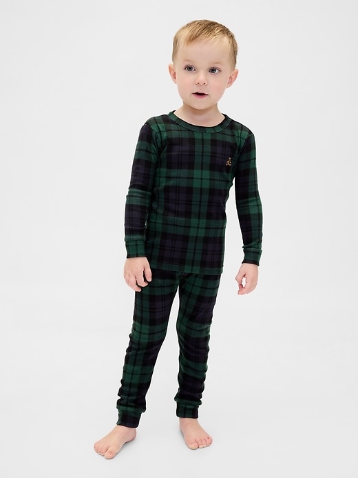 ensemble pyjama de noël en coton bio brossé pour enfants et bébés