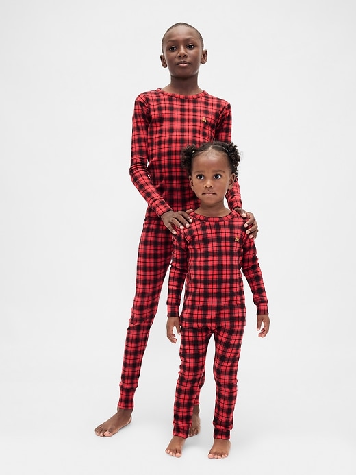 ensemble pyjama de noël en coton bio brossé pour enfants et bébés