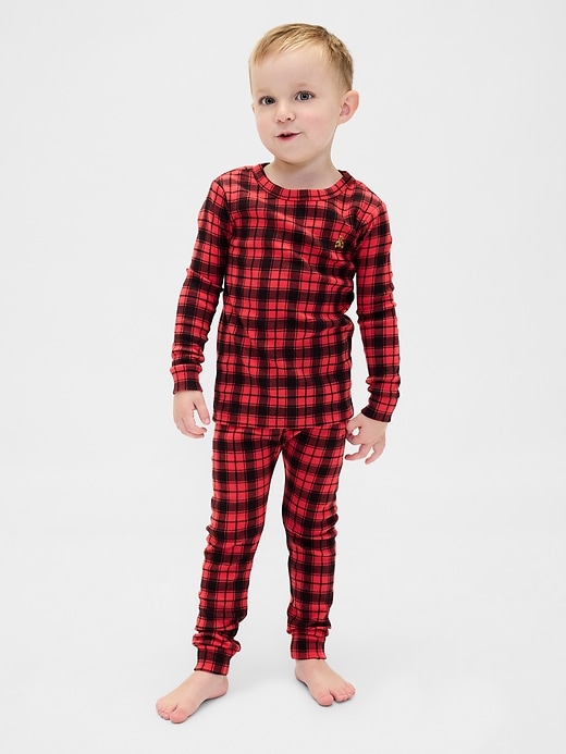 ensemble pyjama de noël en coton bio brossé pour enfants et bébés