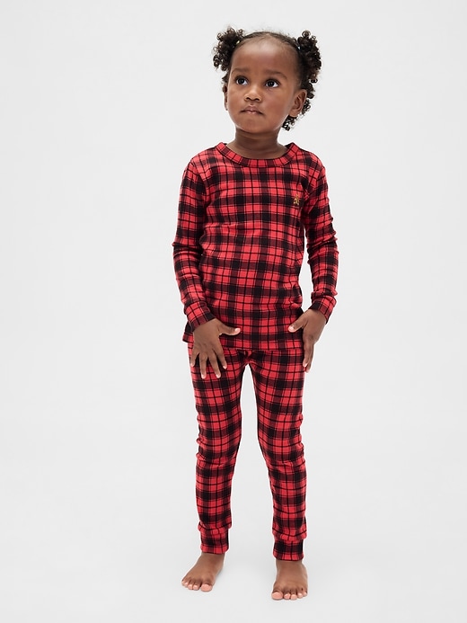 ensemble pyjama de noël en coton bio brossé pour enfants et bébés